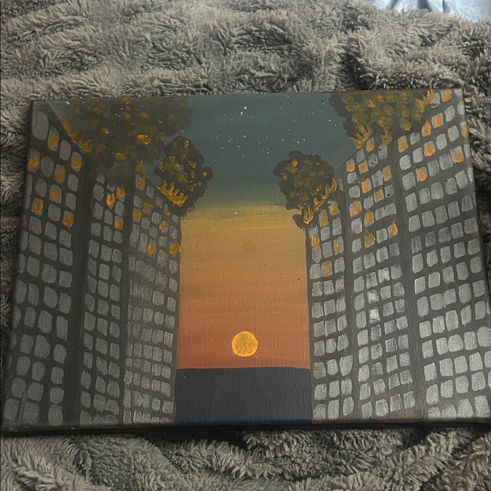 Sunset Cityscape Canvas Art 10x14